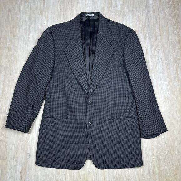 Neiman Marcus Assets Andrew Fezza 100% Wool Two Button Career Work Blazer 41L - Picture 1 of 16